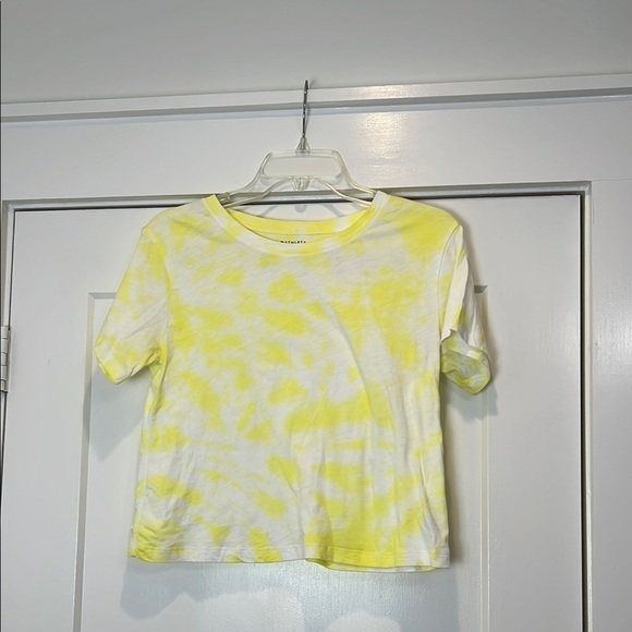 Athleta Tops - Athleta Yellow and White tie dyed tee size small. In great condition!